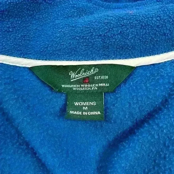 Women’s Woolrich Blue Fleece Full Zip Jacket Size M - Picture 5 of 11